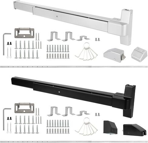 BEAMNOVA Black + Metallic Vertical Rod 32 Inch Door Panic Bar Exit Device Commercial Door Push Bars in Saudi Arabia