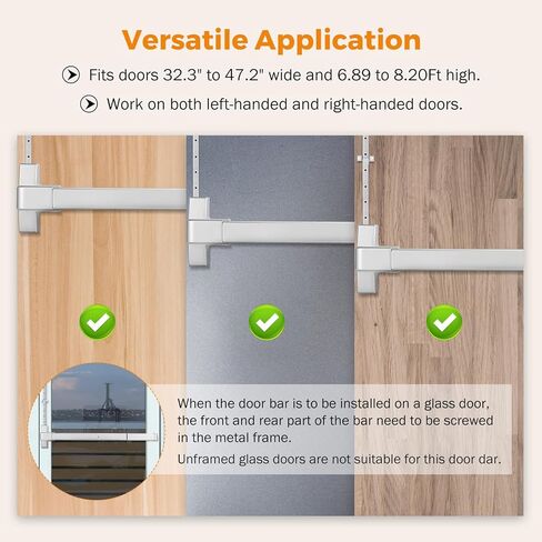 BEAMNOVA Black + Metallic Vertical Rod 32 Inch Door Panic Bar Exit Device Commercial Door Push Bars in Saudi Arabia