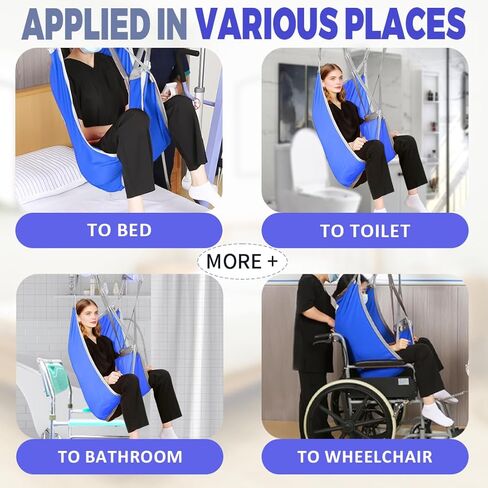 EZ Assistive Patient Lift Divided Leg Sling with Lower Back, Lift Sling for Transfer and Positioning and Lifting, 500lb Weight Capacity(Blue, L) in Saudi Arabia