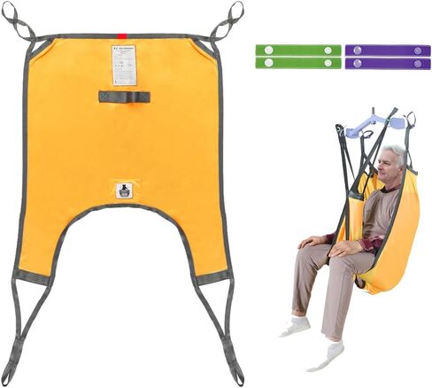 EZ Assistive Patient Lift Divided Leg Sling with Lower Back, Lift Sling for Transfer and Positioning and Lifting, 500lb Weight Capacity(Blue, L) in Saudi Arabia