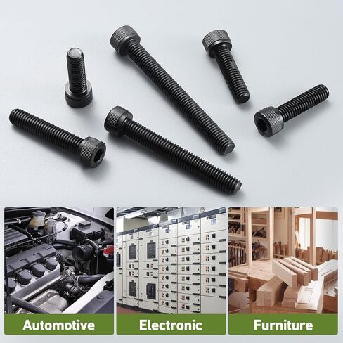 SVLING M6-1.0 x 16mm Bolt, 60PCS M6 Hex Socket Head Cap Screws Bolts, 12.9 Grade Alloy Steel, Full Threads, Allen Socket Drive, with Hex Spanner in Saudi Arabia