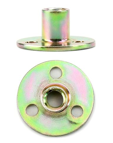 QWORK 3/8"-16 Iron Plate Nut, 12-Piece Set T-nut with Round Base Carbon Steel T-Nuts, Furniture Hardware Flange Insert Female Thread T-Nut in Saudi Arabia