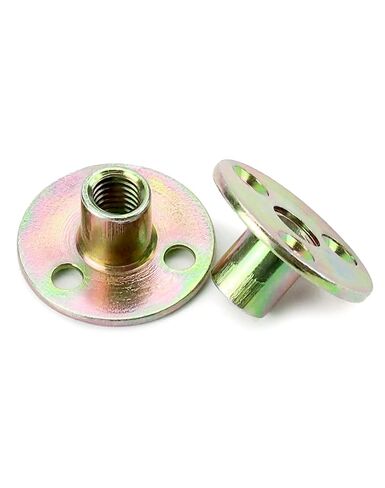 QWORK 3/8"-16 Iron Plate Nut, 12-Piece Set T-nut with Round Base Carbon Steel T-Nuts, Furniture Hardware Flange Insert Female Thread T-Nut in Saudi Arabia
