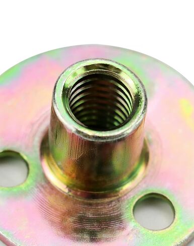 QWORK 3/8"-16 Iron Plate Nut, 12-Piece Set T-nut with Round Base Carbon Steel T-Nuts, Furniture Hardware Flange Insert Female Thread T-Nut in Saudi Arabia