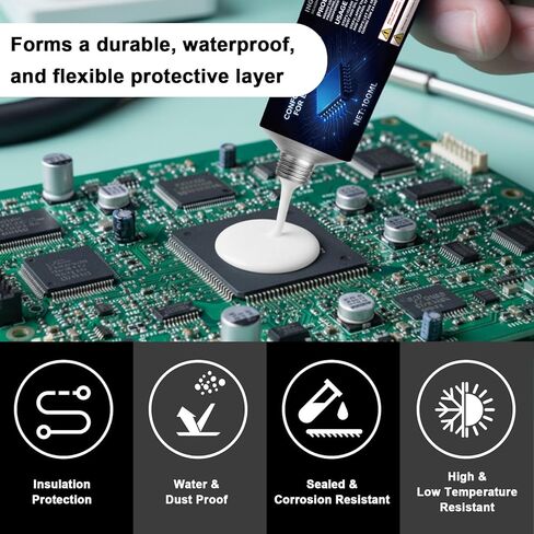 100ml White Conformal Coating for Electronics, Potting Compound for Circuitry Provides Sealing,Insulation, Waterproof and Dustproofing Functions to Ensure the Stable Operation of Electronic Components in Saudi Arabia