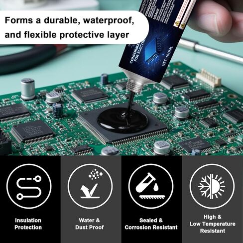 200ml Black Conformal Coating for Electronics, Potting Compound for Circuitry Provides Sealing,Insulation, Waterproof and Dustproofing Functions to Ensure the Stable Operation of Electronic Components in Saudi Arabia