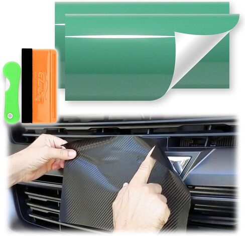 الياقوت الأزرق 2PCS 5 "X10" Super Gloss Vinyl Wrap متوافق مع Chevy Bowtie Emblem Overlay Sticker Decal Front Free Firm Toolk Kit in Kuwait