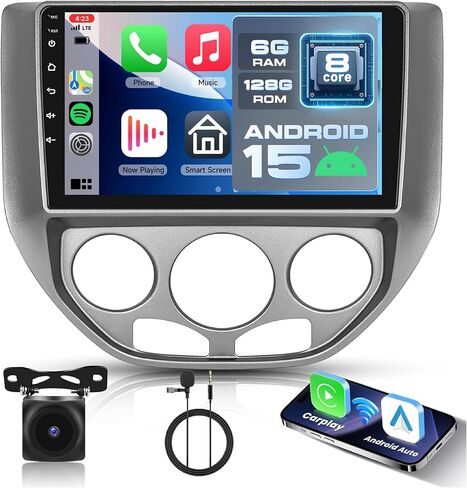 [2GB+64GB] Car Stereo for Ford Focus 2005-2008 Android Head Unit, Wireless Carplay Android Auto Mirror Link, 9 Inch Touch Screen Car Radio GPS,Bluetooth, WiFi, FM RDS Radio,BT/SWC/EQ in Saudi Arabia