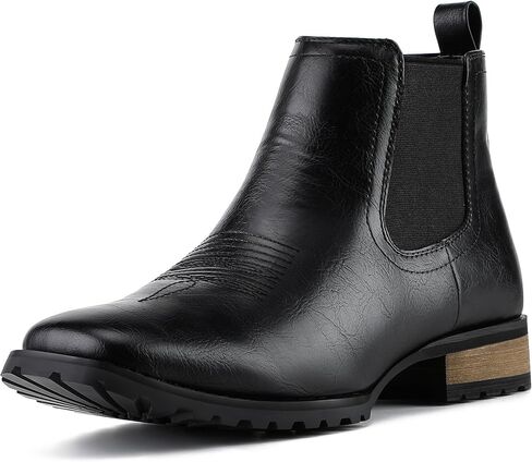 Chelsea Cowboy Boots for Men Square Toe Western Boots Classic Casual Work Ankle Boots-botines para hombre in Saudi Arabia