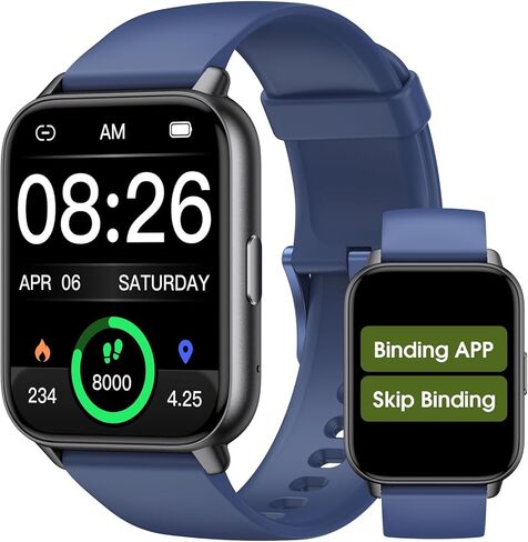 Watch Smart No App/Phone مطلوب ، Watch Long Battery Lifetness Tracker Watch ، شاشة عالية الدقة ، تعقب النشاط المقاوم للماء مع عداد الخطوة للمشي ، عداد الخطى ، تتبع السعرات الحرارية للرجال نساء in Kuwait