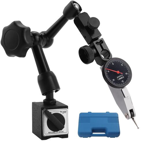 مؤشر اختبار الاتصال الهاتفي ALLmeter 90 رطلاً (40 كجم) حامل قاعدة مغناطيسية بحد أقصى 0-0.03 بوصة/0.0005 بوصة مؤشر اختبار الاتصال الهاتفي، 3 مفاصل قابلة للتعديل 3/8 بوصة (9.52 مم) فتحة تثبيت لإعداد الماكينة، منطقة ضيقة in Kuwait