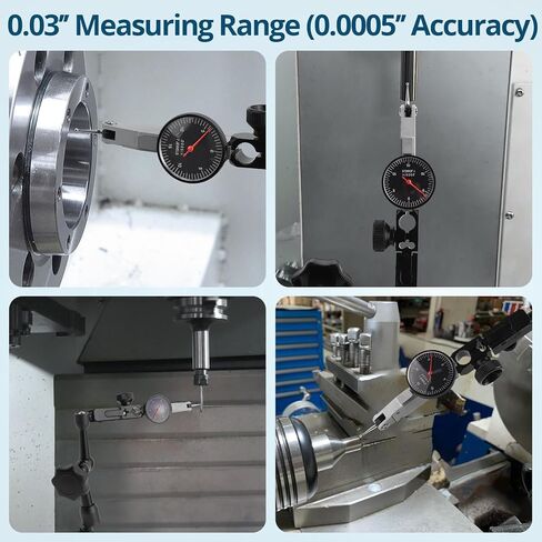 مؤشر اختبار الاتصال الهاتفي ALLmeter 90 رطلاً (40 كجم) حامل قاعدة مغناطيسية بحد أقصى 0-0.03 بوصة/0.0005 بوصة مؤشر اختبار الاتصال الهاتفي، 3 مفاصل قابلة للتعديل 3/8 بوصة (9.52 مم) فتحة تثبيت لإعداد الماكينة، منطقة ضيقة in Kuwait