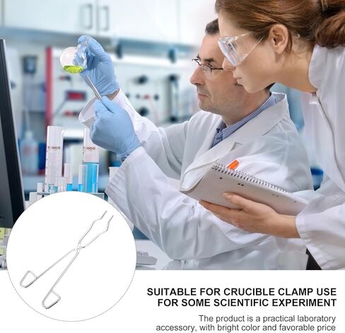 SEWACC Stainless Steel Crucible Tong Laboratory Clamp Practical Crucible Clip for Scientific Experiments Nickel-plated Grabbing Tool for Classroom Use in Saudi Arabia