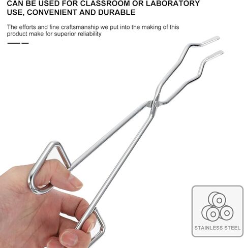 SEWACC Stainless Steel Crucible Tong Laboratory Clamp Practical Crucible Clip for Scientific Experiments Nickel-plated Grabbing Tool for Classroom Use in Saudi Arabia