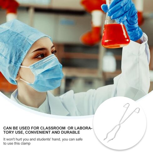 SEWACC Stainless Steel Crucible Tong Laboratory Clamp Practical Crucible Clip for Scientific Experiments Nickel-plated Grabbing Tool for Classroom Use in Saudi Arabia