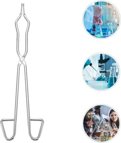 SEWACC Stainless Steel Crucible Tong Laboratory Clamp Practical Crucible Clip for Scientific Experiments Nickel-plated Grabbing Tool for Classroom Use in Saudi Arabia