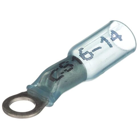 Seachoice Marine Grade Heat-Shrinkable Ring Terminal, Fits #10 Stud, 16-14 Wire Range, Blue, Pack of 25 in Saudi Arabia