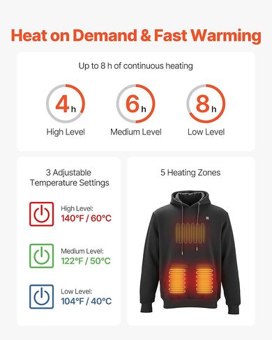 VEVOR Heated Sweatshirt Hoodie for Men Women in Saudi Arabia
