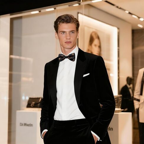 مجموعة Bowtie Dubulle Mens Paisley Bowtie Prowtie مسبقًا للرجال و Pocket Square مجموعة زفاف in Kuwait