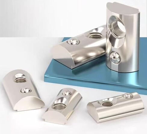 t Track nut Blocks. T Track Sliding Nut,Sliding T-nut Threaded,10Pcs Sliding T Slot Nuts， Spring Ball Loaded Carbon Steel Roll-in T Nuts， 20/30/40/45 Series Aluminum Profile T - Nuts(20 M3) in Kuwait