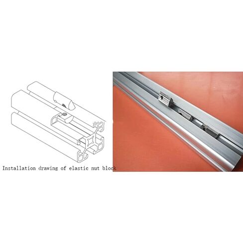 t track nut blocks. T Track Sliding Nut,Sliding T-nut Threaded,10pcs Sliding T-Nut 20 Series Roll-in T Spring Nuts T Nut，M3 M4 M5 M6 Half Round Elastic Slot Nuts for 2020 Aluminum Profiles Groove 6 Ha in Saudi Arabia