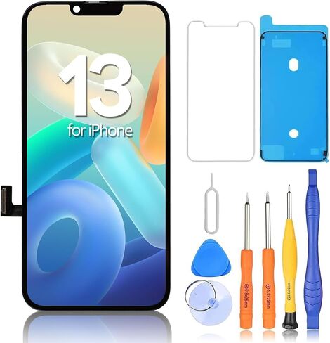 Ayake for iPhone 14 Screen Replacement ، 6.1 inch FHD LCD شاشة وشاشة لرقم اللمس ، قابلة لبرمجة النغمة الحقيقية ، لا يزال معرف الوجه (لـ A2649 ، A2881 ، A2884 ، A2883 ، A2882) in Kuwait
