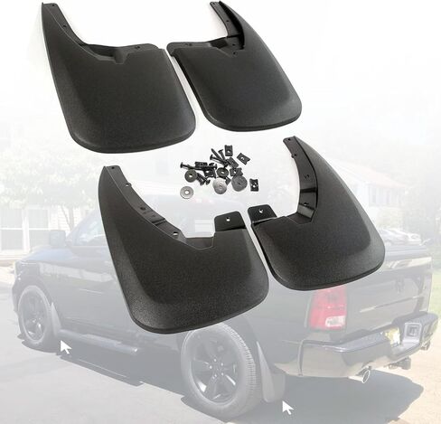 Mud Flaps for 2019 2020 2021 2022 2023 2024 RAM 1500 New Body Style/Non-Classic Model/Only Fits with OEM Fender Flares/Not for TRX Model/No Drill All Weather Mudflaps Splash Guards for Trucks in Saudi Arabia