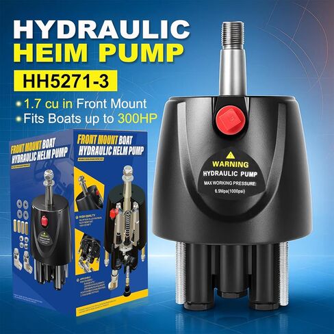 HH5271-3 Hydraulic Steering Helm Pump – 1.7 cu in Front Mount Replacement for Seastar Helm, Up to 300HP Engines, 4.9 Lock-to-Lock Turns, Built-in Lock Valve,Compatible with Boat Hydraulic Steering Kit in Saudi Arabia
