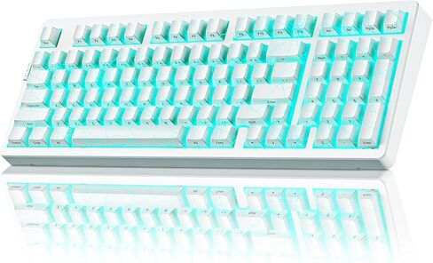 ZORNHER ZH980 Wireless Mechanical Gaming Keyboard,95% White Hot-Swappable Custom Creamy Keyboard with Number Pad,Shine Through Spider Web PC Keycaps, Pre-lubed Linear Switches,RGB Backlit in Kuwait