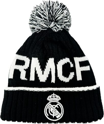 Real Madrid Knit Beanie Winter Hat, Licensed R. Madrid Soccer Skull Cap Beanie Black in Saudi Arabia