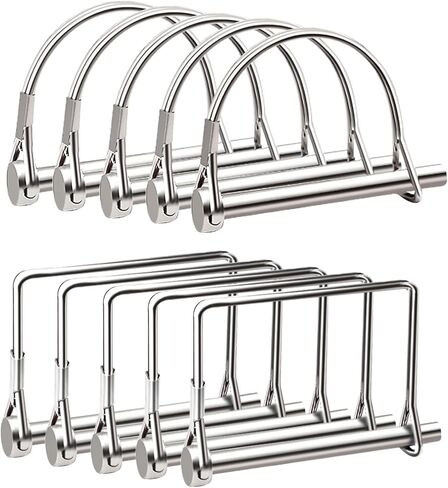 mankk 10 PCS 1/4" Trailer Coupler Pin Silver Square Trailer Hitch Pin PTO Shaft Safety Locking Pin Zinc-Plated Trailer Pin for Farm Lawn Garden Hitches M-127-SR in Kuwait