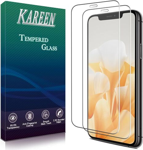 KAREEN 2 Pack Designed for iPhone 13, iPhone 13 Pro Screen Protector Tempered Glass Flim, Anti-Scratch, Bubble Free, Case Friendly in Saudi Arabia