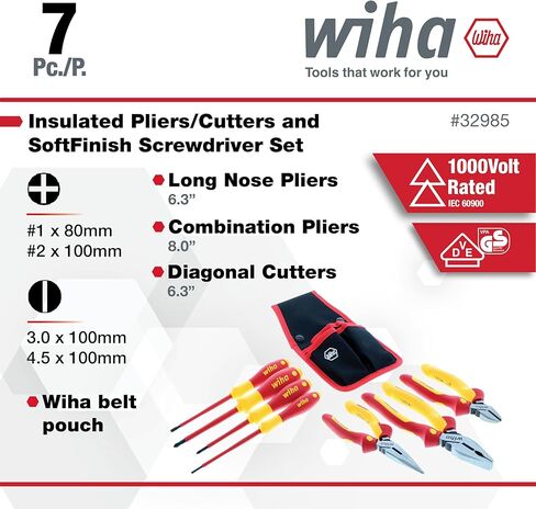 Wiha 32985 طقم كماشة صناعية معزولة ومفك براغي 7 قطع in Saudi Arabia