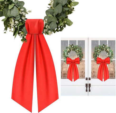 2 Pcs Black Wreath Sash for Front Door Linen Wreath Ribbon Bow for Yard Porch Garland Home Decor in Kuwait
