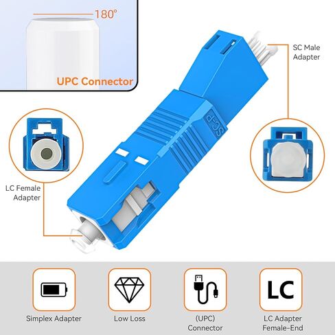 4 قطع SC أنثى إلى LC ذكر محول وضع واحد، 9/125um SC/UPC ذكر إلى LC/UPC أنثى موصل محول الألياف البصرية لمقياس الطاقة البصري، محدد موقع الخطأ البصري، الاتصالات الرقمية in Kuwait