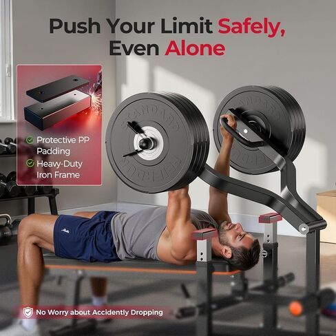 FEIERDUN 3-Grip U-Handles Chest Press Machine, 1250LBS Bench Press Machine with Independent Converging Arms, 11+3 Adjustable Positions, Flat Incline Bench for Chest, Arms, Abs & Shoulder Home Gym in Saudi Arabia