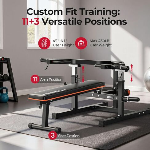 FEIERDUN 3-Grip U-Handles Chest Press Machine, 1250LBS Bench Press Machine with Independent Converging Arms, 11+3 Adjustable Positions, Flat Incline Bench for Chest, Arms, Abs & Shoulder Home Gym in Saudi Arabia