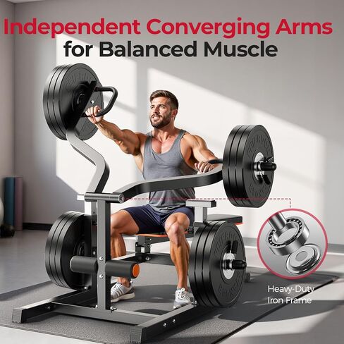 FEIERDUN 3-Grip U-Handles Chest Press Machine, 1250LBS Bench Press Machine with Independent Converging Arms, 11+3 Adjustable Positions, Flat Incline Bench for Chest, Arms, Abs & Shoulder Home Gym in Saudi Arabia