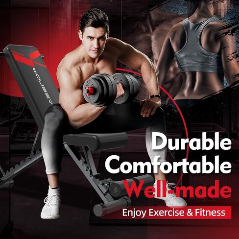 مقعد وزن قابل للتعديل من FONBEAR، مقعد تمرين قابل للطي بوزن 660 رطل لتدريب قوة الجسم بالكامل، مقعد متعدد الوظائف للضغط على المقعد - رائع للمبتدئين والاستخدام الاحترافي in Kuwait