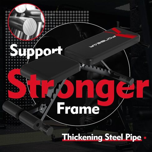 مقعد وزن قابل للتعديل من FONBEAR، مقعد تمرين قابل للطي بوزن 660 رطل لتدريب قوة الجسم بالكامل، مقعد متعدد الوظائف للضغط على المقعد - رائع للمبتدئين والاستخدام الاحترافي in Kuwait