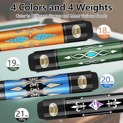 Winucue Pool Cue, 58" Pool Cue Sticks for Adults with 13MM Tips Canadian Maple Wood Leather Pattern Grip 18 19 20 21 oz, Professional Billiard Cues Players for Bar House Pool Table Sports 8/9 Ball in Saudi Arabia