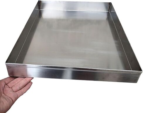 Stainless Steel Drain Pan for AC & Water Heater - 70x90cm (28x36in) Rectangular Drip Tray, Durable, Rust-Resistant, Prevents Floor Seepage, Ideal for Home & Commercial Use in Saudi Arabia