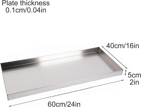 304 Stainless Steel Universal Water Tray - Rustproof, 60x40cm (24x16in) - Perfect for Collecting Water, Oil & Air Conditioning Condensers - Durable & Versatile Solution in Saudi Arabia