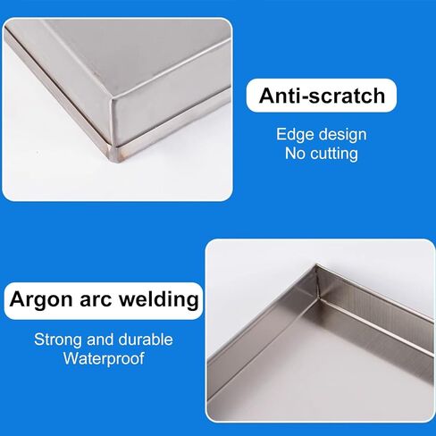 Durable 304 Stainless Steel Water Tray 20x20cm (8x8in) - Rustproof Oil & Air Conditioning Collector, Perfect for Home & Outdoor Use, Universal Fit in Saudi Arabia