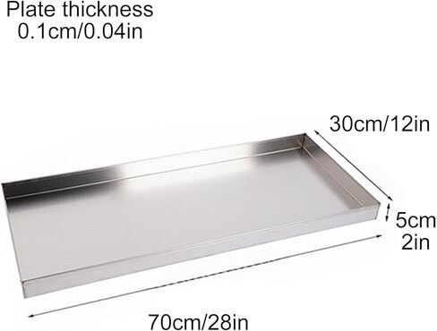 Universal 304 Stainless Steel Water Tray - Rustproof Oil & AC Drainage Collector, Durable 70x30cm (28x12in) for Efficient Water Management in Saudi Arabia