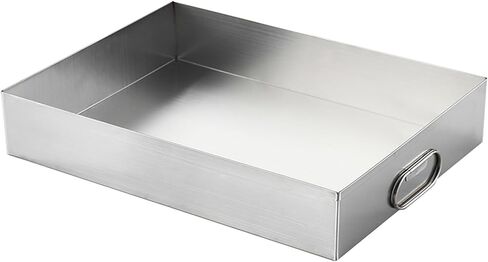 مقلاة تصريف من الفولاذ المقاوم للصدأ مقاس 20 × 20 × 5 سم - صينية متعددة الاستخدامات لالتقاط الزيت مع مقبض للغسالات ومكيفات الهواء والثلاجات والسيارات والمطابخ - صينية تقديم طعام متينة in Saudi Arabia