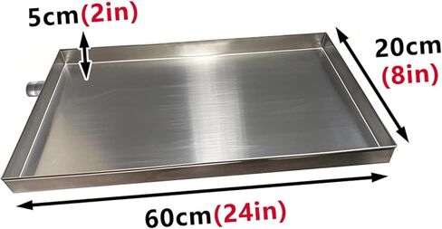 304 Stainless Steel Drip Pan - Reliable Water Catcher for Portable AC Units, Easy Clean Oil Tray for Home & Commercial Use (20x60cm / 8x24in) in Saudi Arabia