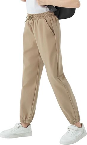QBK School Joggers for Boys - Elastic Waist Dress Jogger Uniform Pants with Drawstring in Kuwait