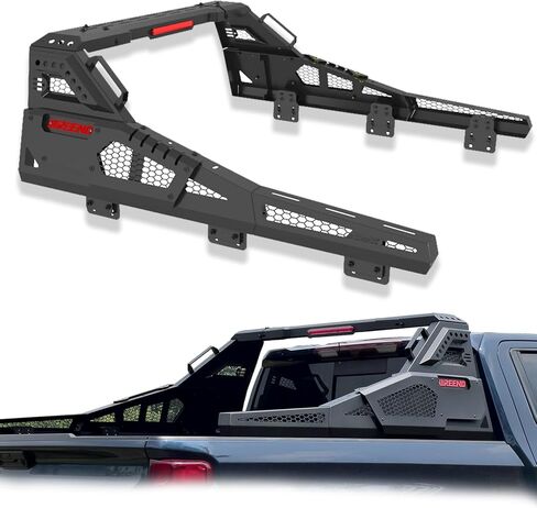 Heavy-Duty Truck Roll Bar/Sport Bar | No-Drilling Installation | LED Lights Compatible | Third Brake Light Included| Fit Mid Size Pickup in Kuwait