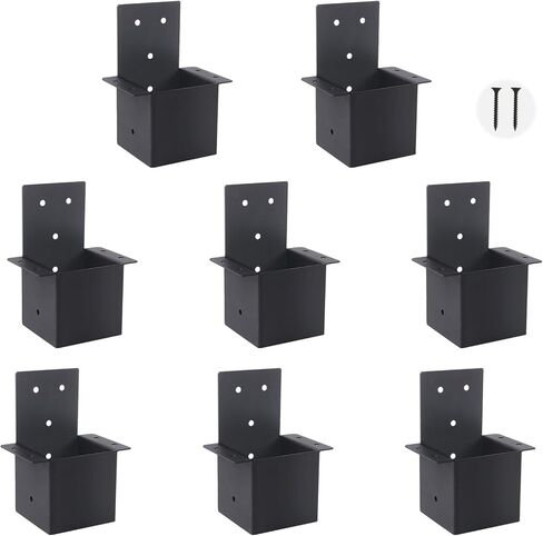 8 PCS Bergola Brackets ، Bracket 45 Degree Angle ، 4x4 (acction 3.6‘'x3.6 ‘') Brackets ، مجموعة العريشة لشرفة المراقبة ، شرفة سطح السفينة ، مجموعة الدعم Trellis (Black). in Kuwait
